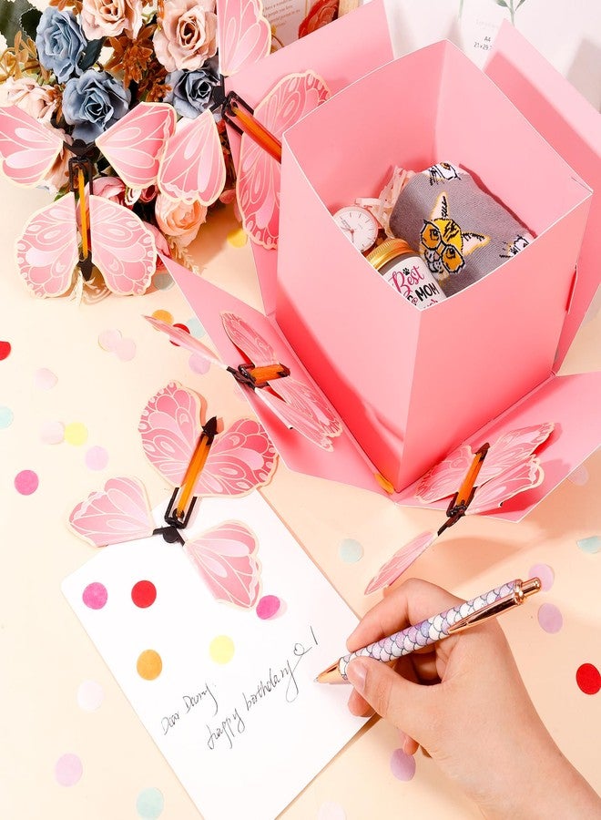 XLSXEXCL Butterfly Explosion Gift Box, Flying Butterfly Surprise Box for Birthday, Wedding, Anniversaries, Christmas (Pink) - Image 4